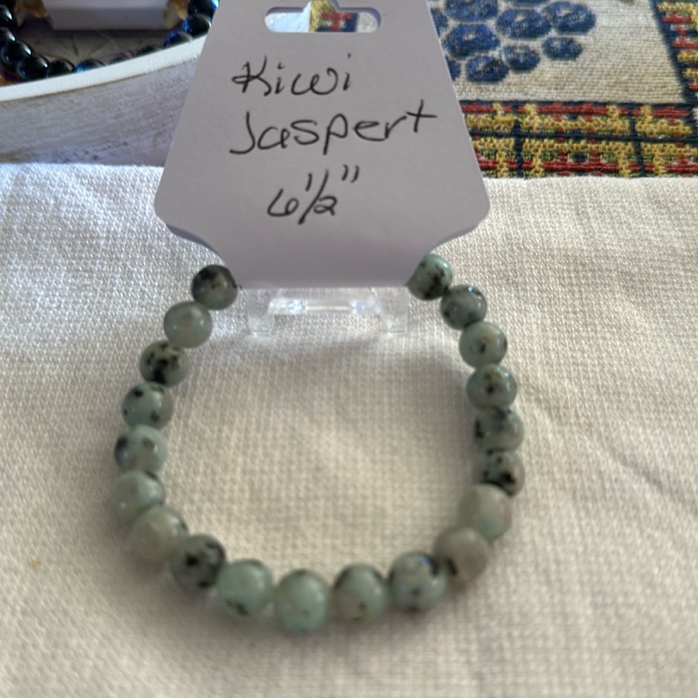 Hand Crafted Kiwi Jasper Stretch Bracelet